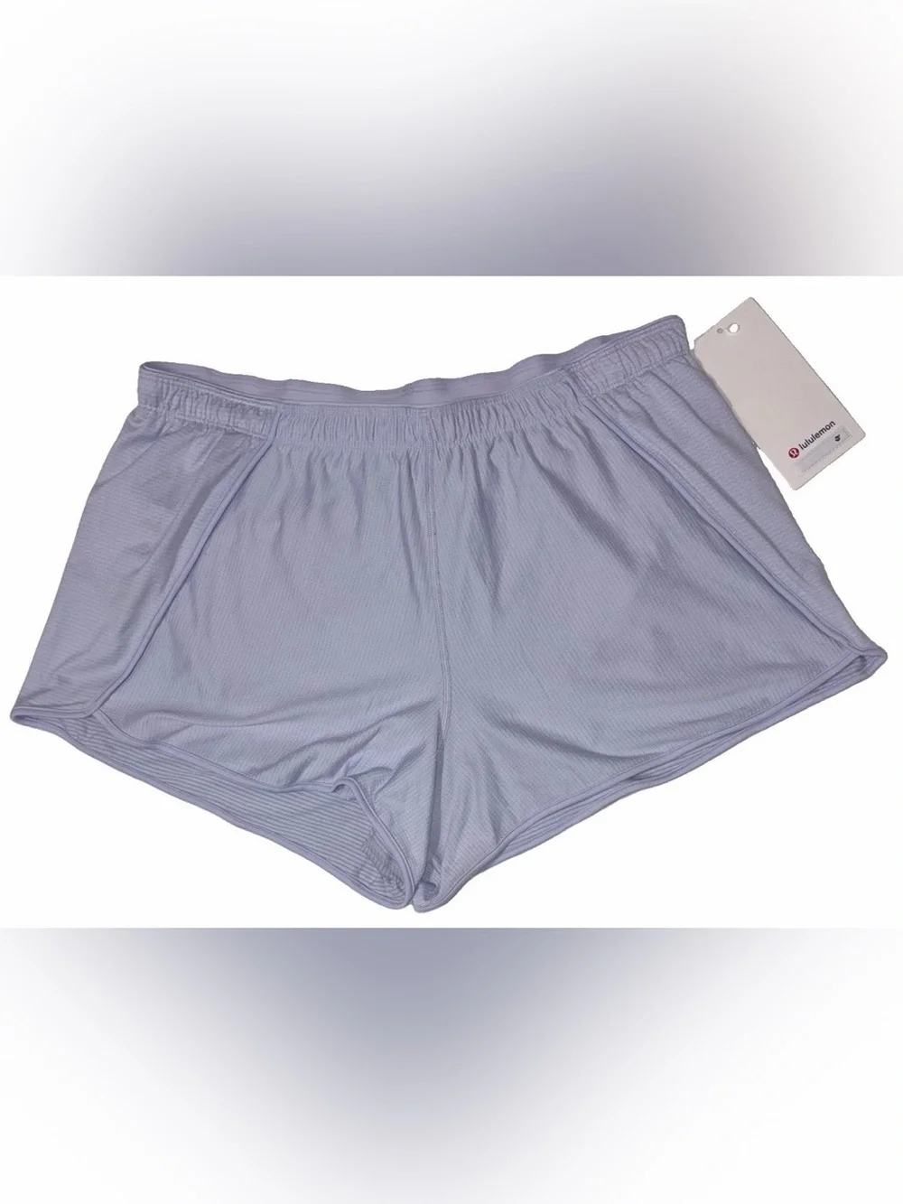 NWT•LULULEMON•SIZE 14•SWIFTLY MID RISE 3” SHORT*SERENE BLUE*AUTHENTIC*